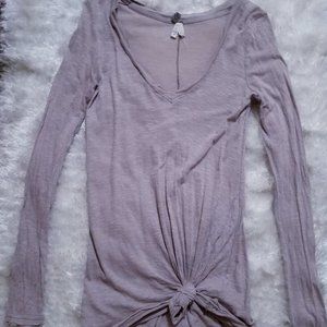 Free People Extra Long V Neck T Tie Front Tunic